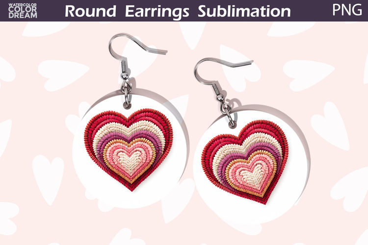Heart Round Earrings | Valentine Round Earrings