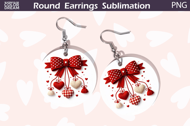 Heart Round Earrings | Valentine Round Earrings
