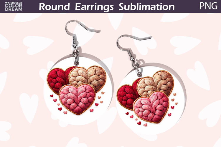 Heart Round Earrings | Valentine Round Earrings
