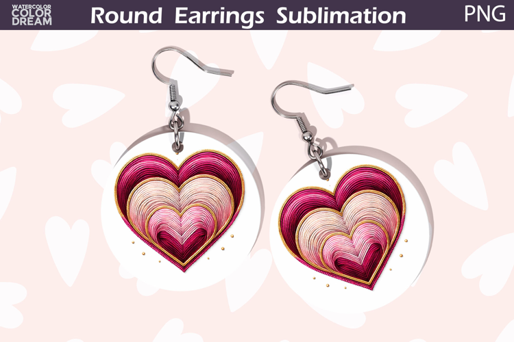 Heart Round Earrings | Valentine Round Earrings