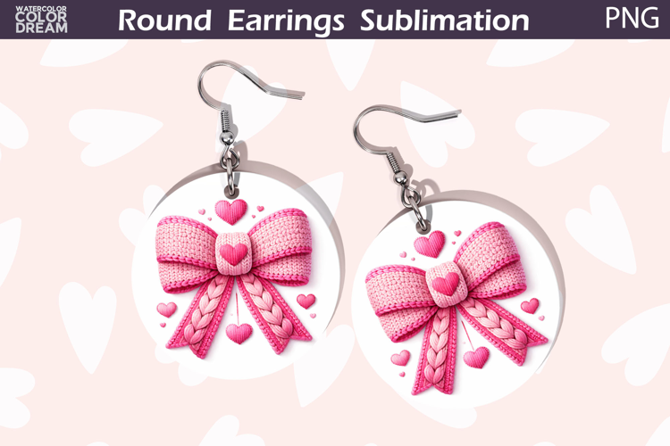 Bow Round Earrings | Valentine Round Earrings