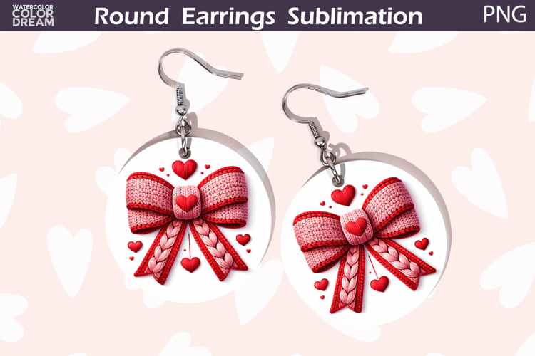 Bow Round Earrings | Valentine Round Earrings