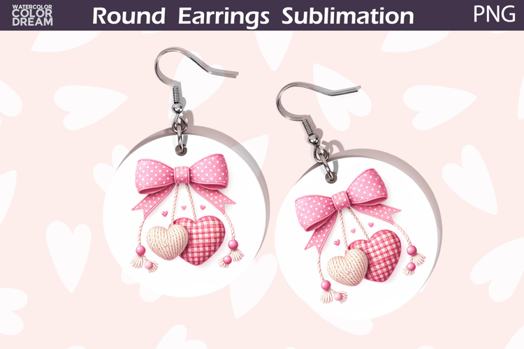 Heart Round Earrings | Valentine Round Earrings