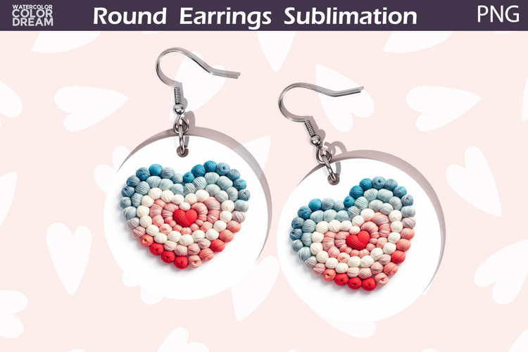 Heart Round Earrings | Valentine Round Earrings