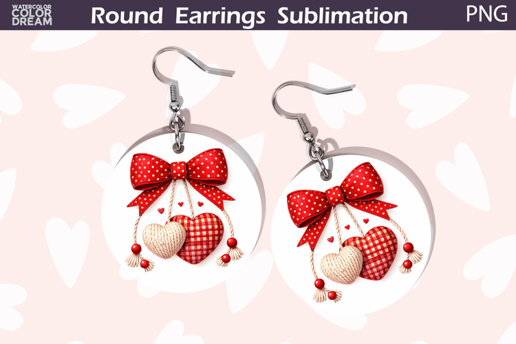 Heart Round Earrings | Valentine Round Earrings