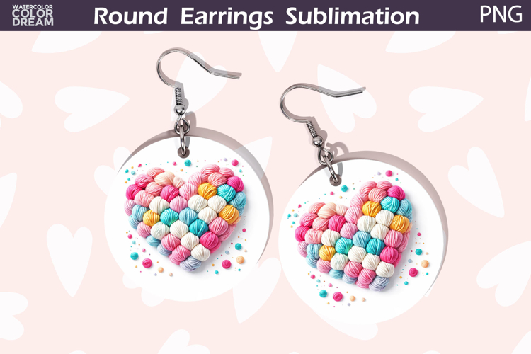 Heart Round Earrings | Valentine Round Earrings