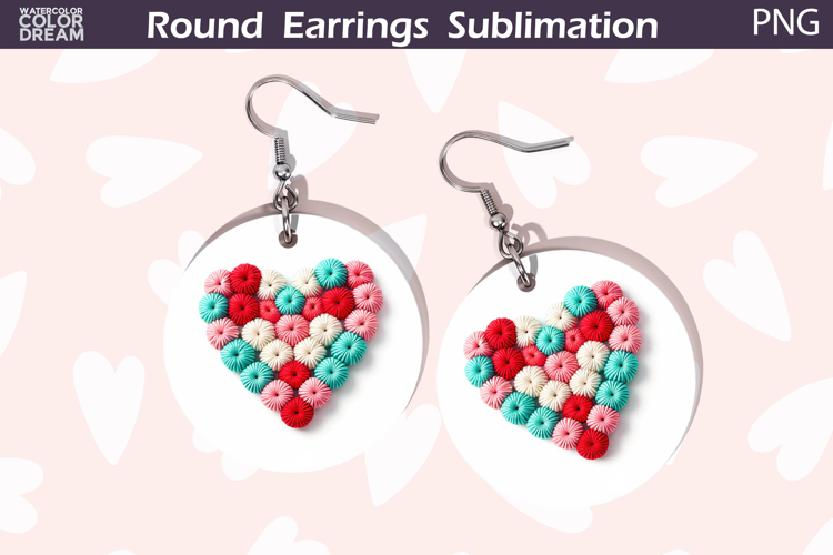 Heart Round Earrings | Valentine Round Earrings