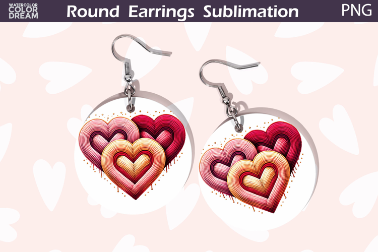 Heart Round Earrings | Valentine Round Earrings