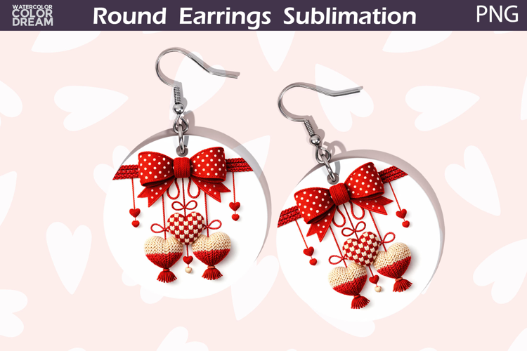 Heart Round Earrings | Valentine Round Earrings