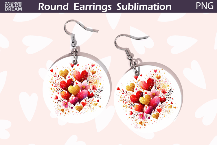 Heart Round Earrings | Valentine Round Earrings