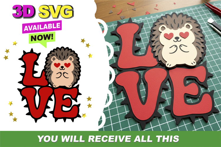 Groovy Love topper 3D SVG