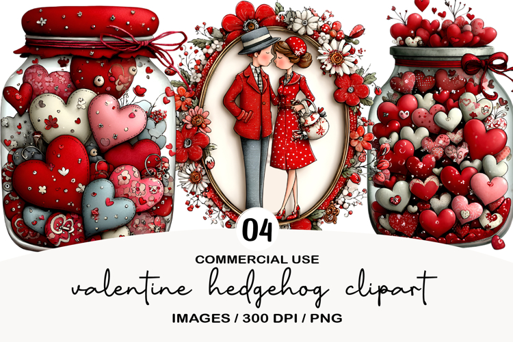 Valentine Hedgehog Clipart