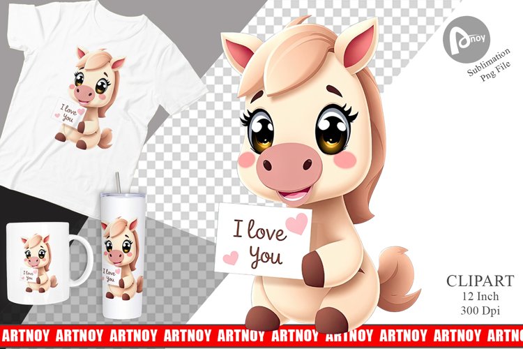 Valentine Horse Cartoon Clipart