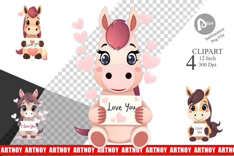 Valentine Horse Cartoon Clipart