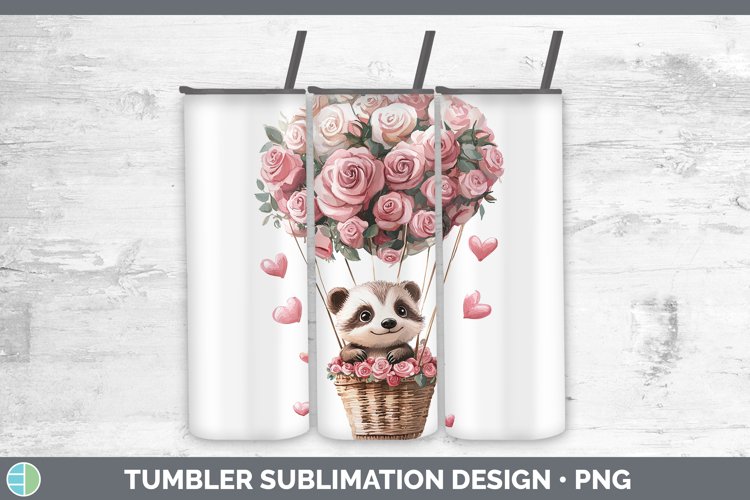 Valentine Hot Air Balloon Badger Tumbler Sublimation 20 oz S
