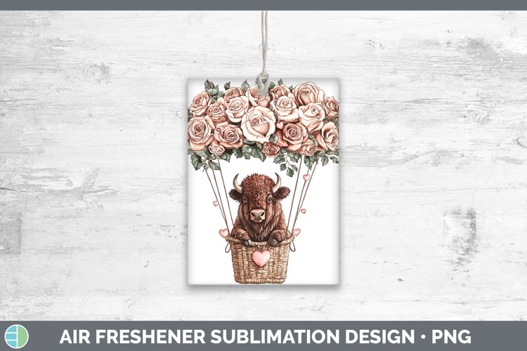 Valentine Hot Air Balloon Bison Air Freshener Sublimation Ca