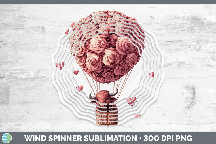 GorgeousValentine Hot Air Balloon Wind Spinner design.