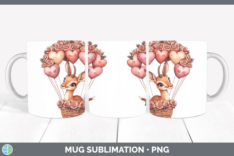 Valentine Hot Air Balloon Impala Mug Wrap Sublimation Coffee