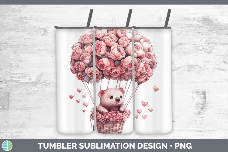 Valentine Hot Air Balloon Wombat Tumbler Sublimation 20 oz S