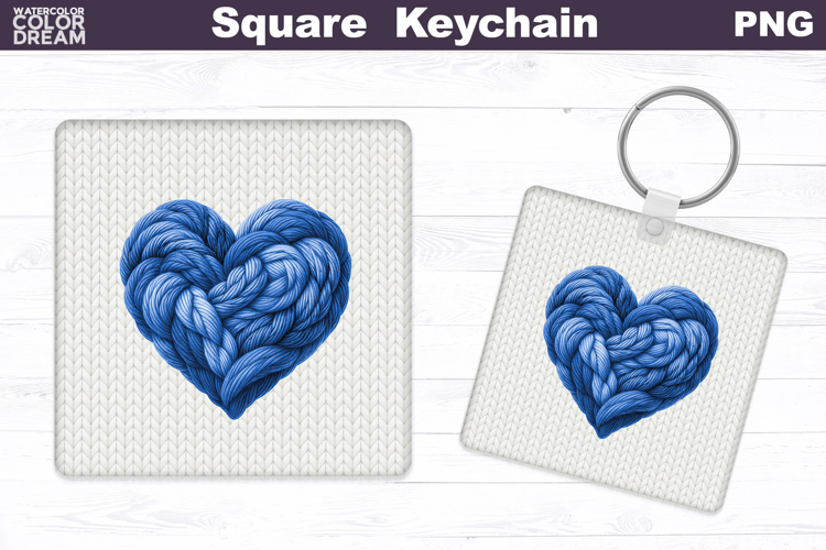 Valentine Square Keychain | Heart Sublimation