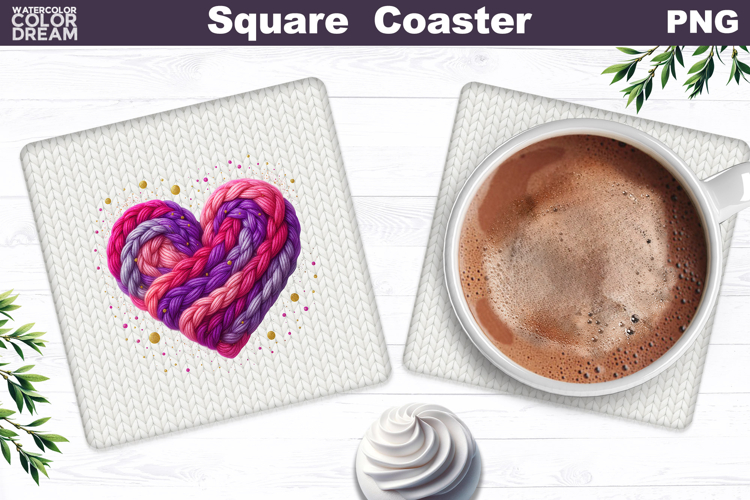 Valentine Square Coaster | Love Quote Sublimation
