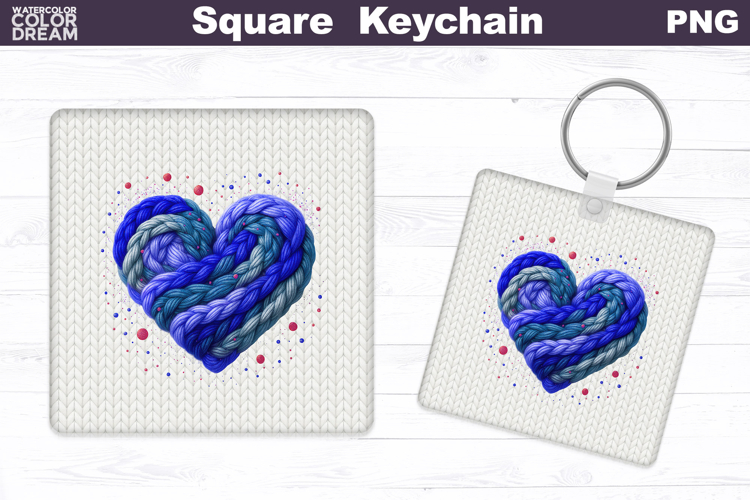 Valentine Square Keychain | Heart Sublimation
