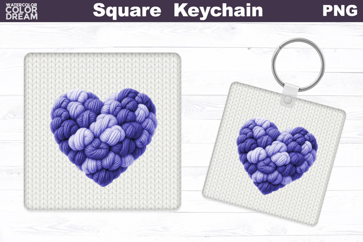Valentine Square Keychain | Heart Sublimation
