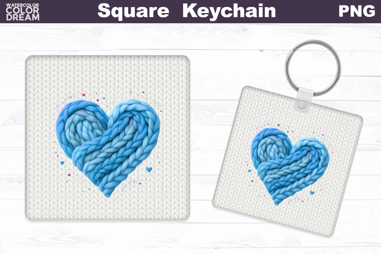 Valentine Square Keychain | Heart Sublimation
