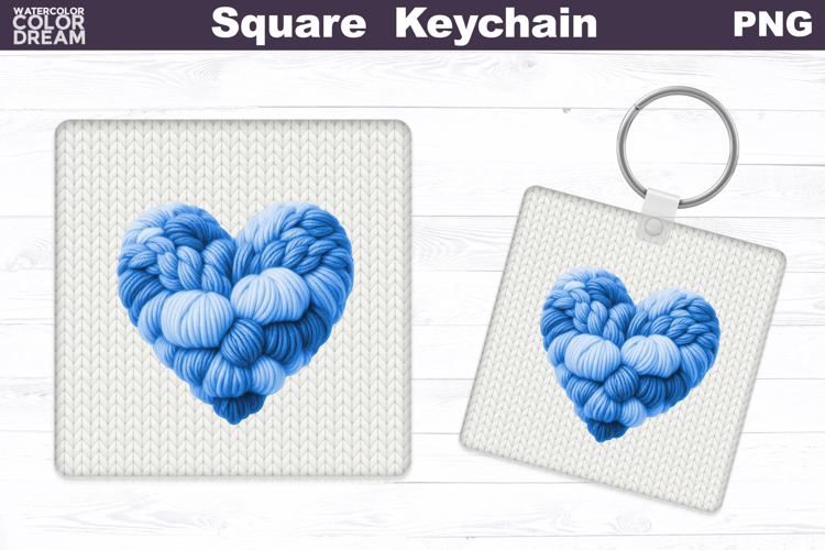 Valentine Square Keychain | Heart Sublimation