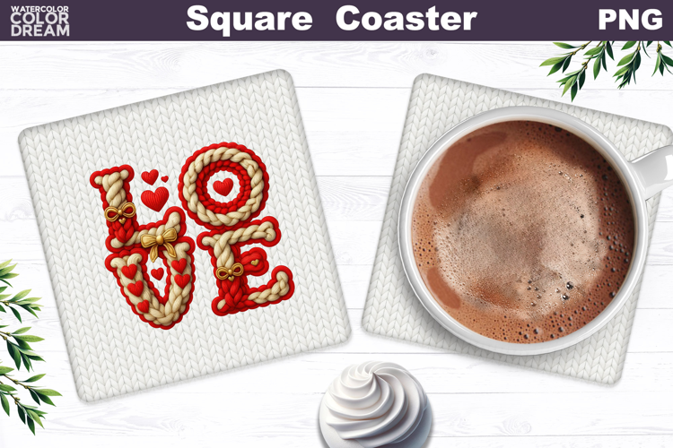 Valentine Square Coaster | Love Quote Sublimation