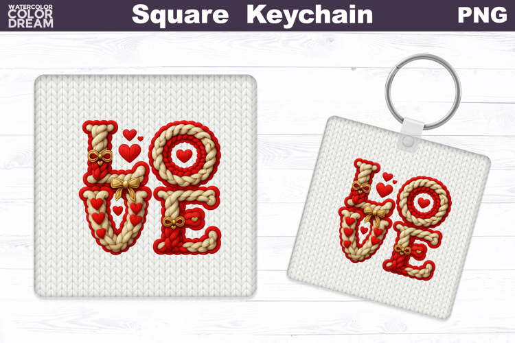 Valentine Square Keychain | Love Sublimation