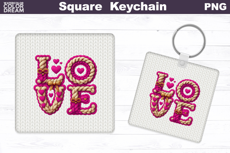 Valentine Square Keychain | Love Sublimation