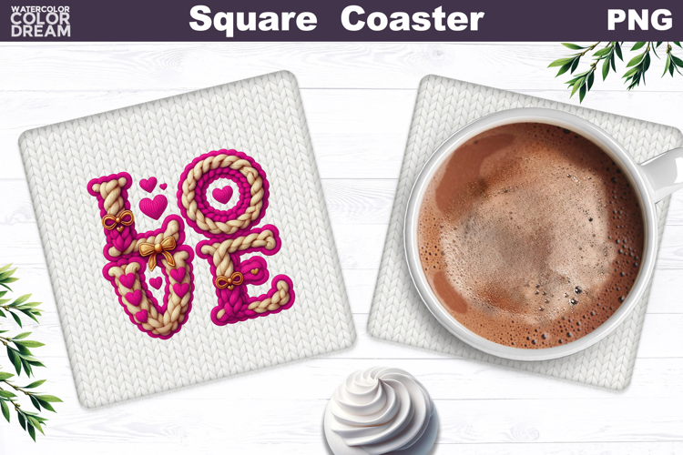 Valentine Square Coaster | Love Quote Sublimation