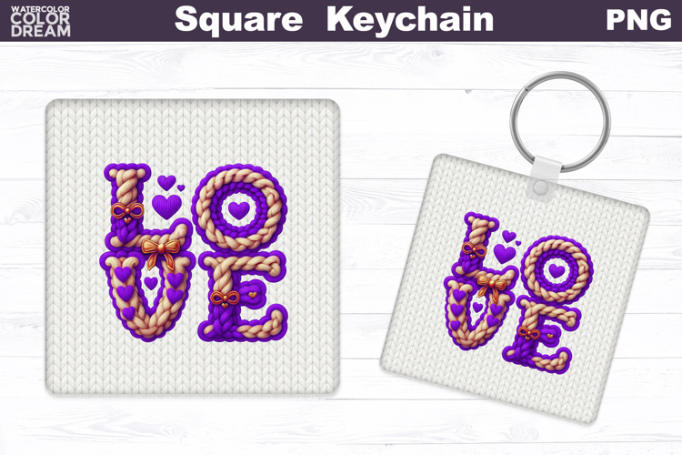 Valentine Square Keychain | Love Sublimation