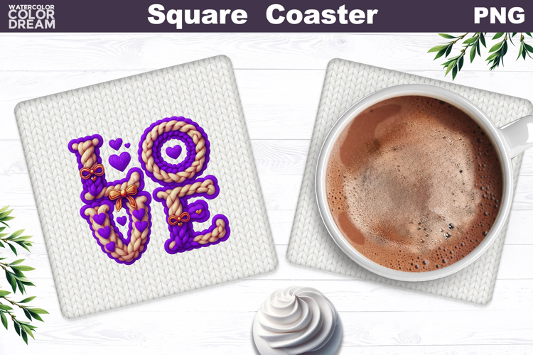 Valentine Square Coaster | Love Quote Sublimation