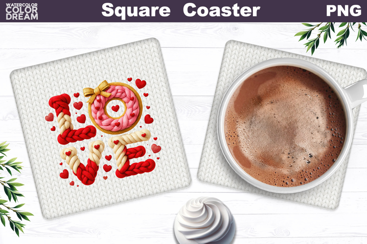 Valentine Square Coaster | Love Quote Sublimation