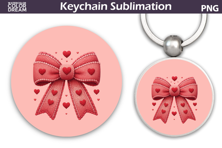 Valentine Heart Round Keychain | Valentine Key Ring