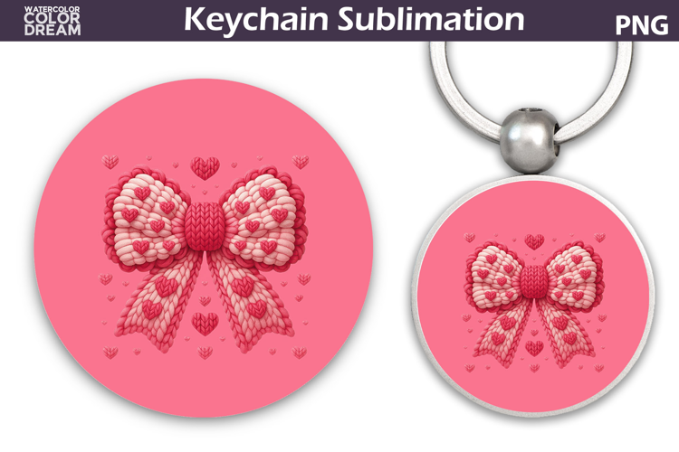 Valentine Heart Round Keychain | Valentine Key Ring