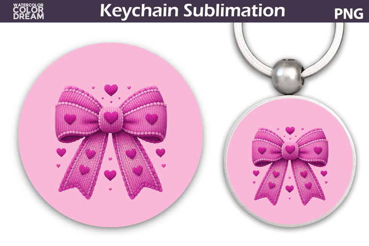 Valentine Heart Round Keychain | Valentine Key Ring