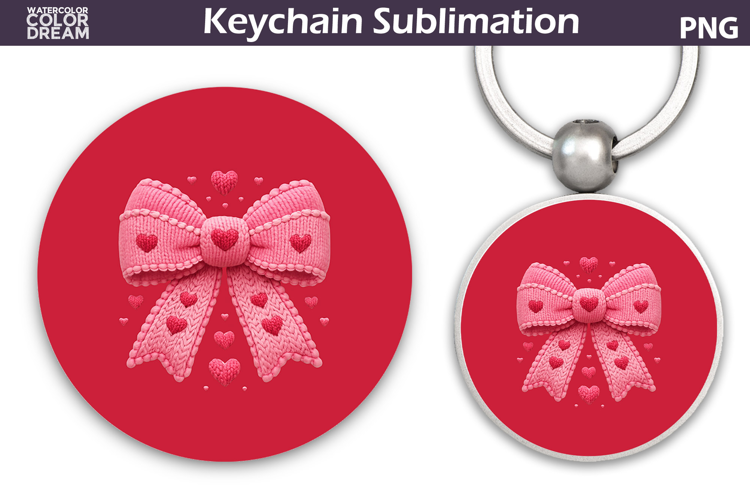 Valentine Heart Round Keychain | Valentine Key Ring