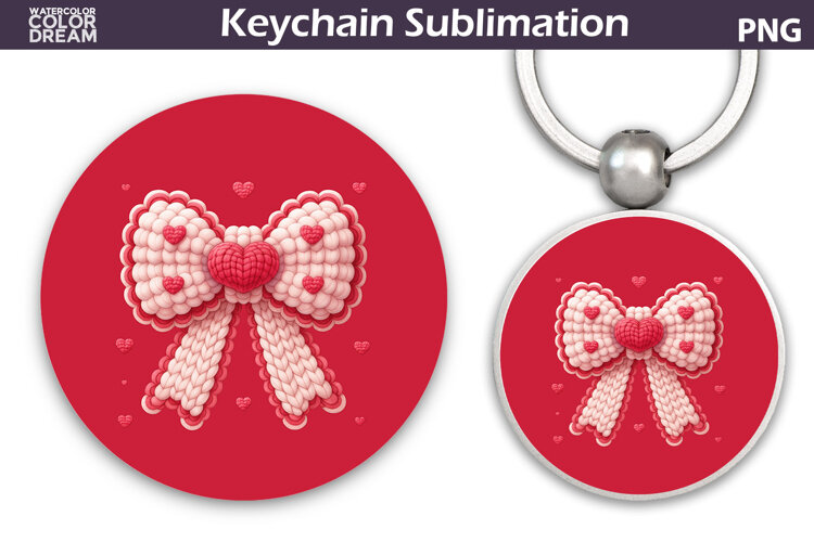 Valentine Heart Round Keychain | Valentine Key Ring example image 1