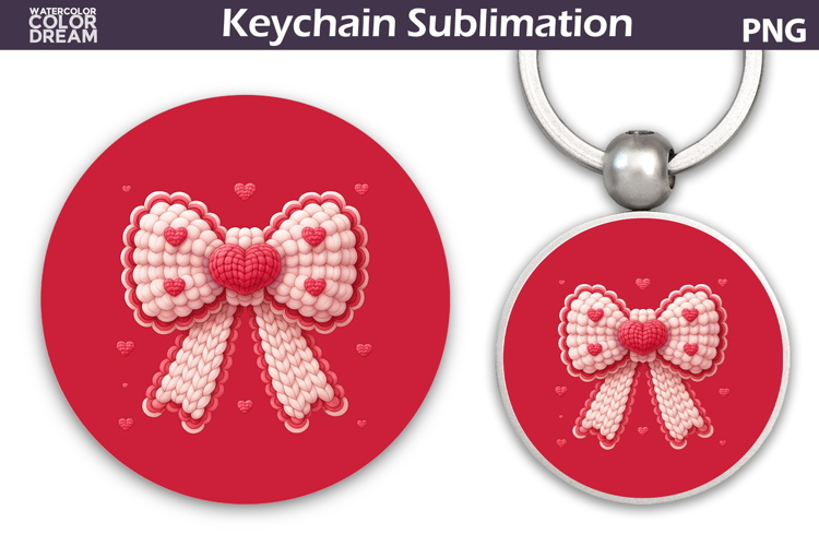 Valentine Heart Round Keychain | Valentine Key Ring
