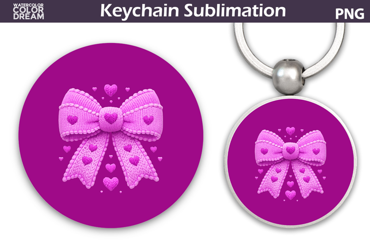 Valentine Heart Round Keychain | Valentine Key Ring