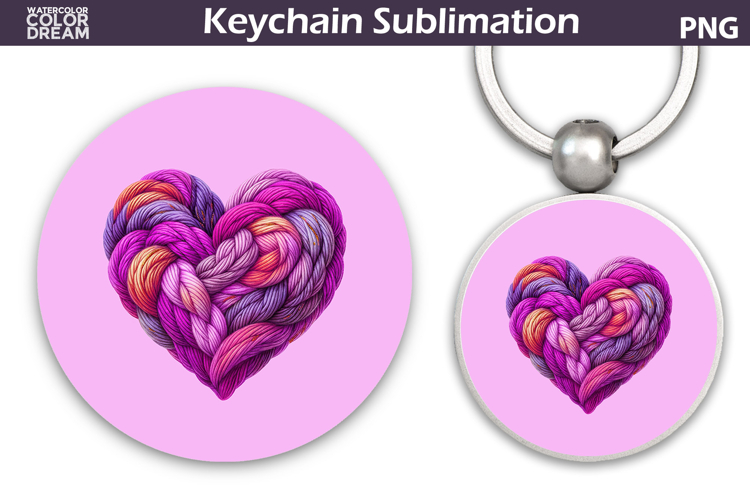 Valentine Heart Round Keychain | Valentine Key Ring