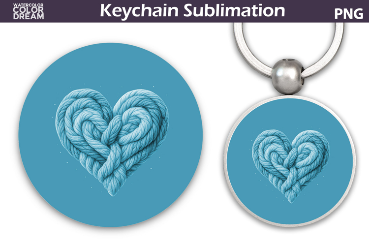 Valentine Heart Round Keychain | Valentine Key Ring