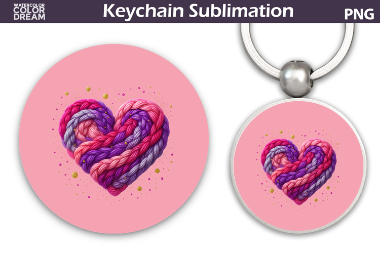 Valentine Heart Round Keychain | Valentine Key Ring