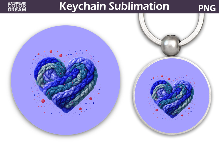 Valentine Heart Round Keychain | Valentine Key Ring