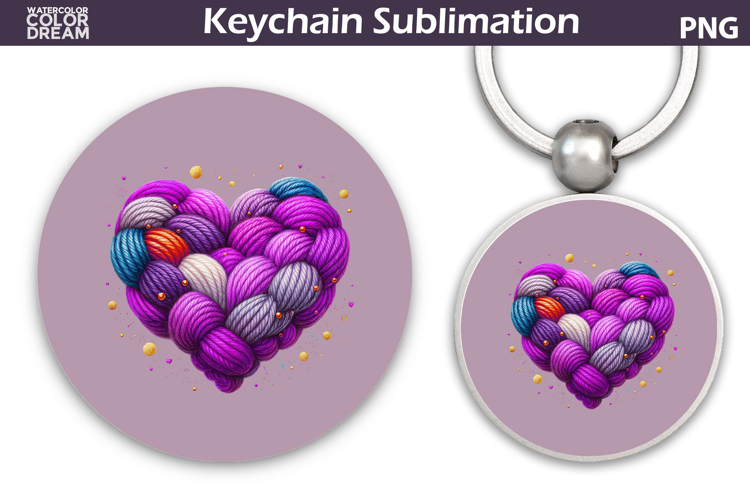 Valentine Heart Round Keychain | Valentine Key Ring