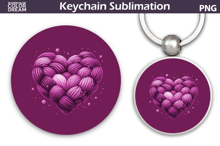 Valentine Heart Round Keychain | Valentine Key Ring