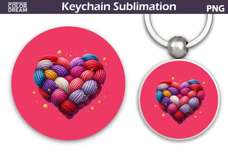 Valentine Heart Round Keychain | Valentine Key Ring